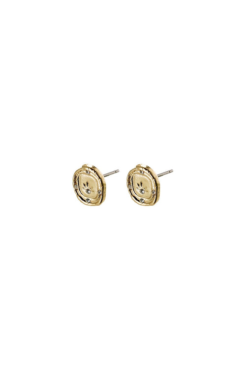 Sun Motif Earrings in Gold