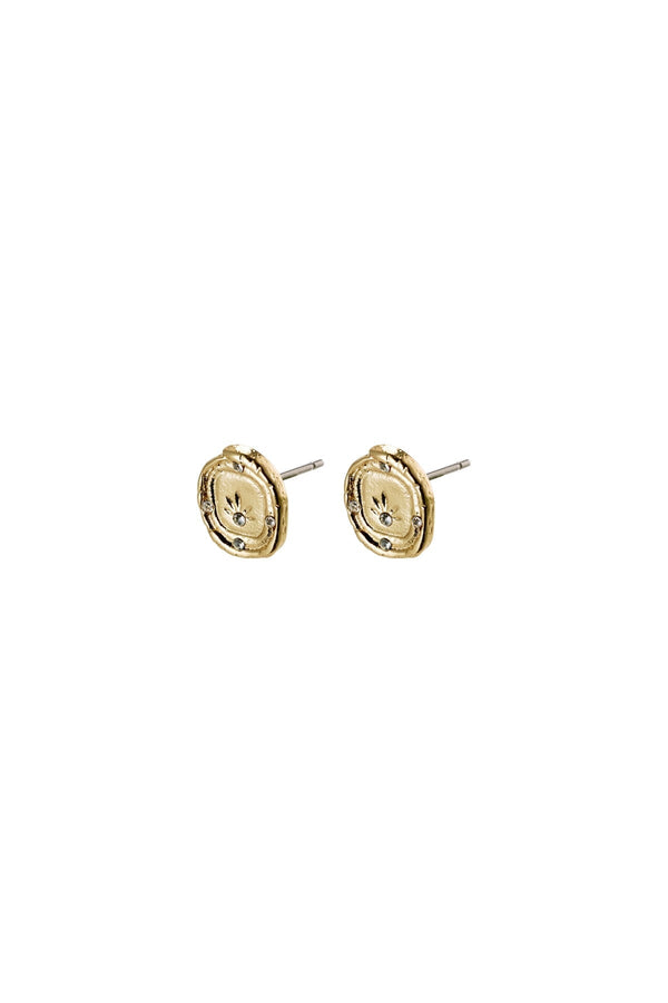 Carraig Donn Sun Motif Earrings in Gold