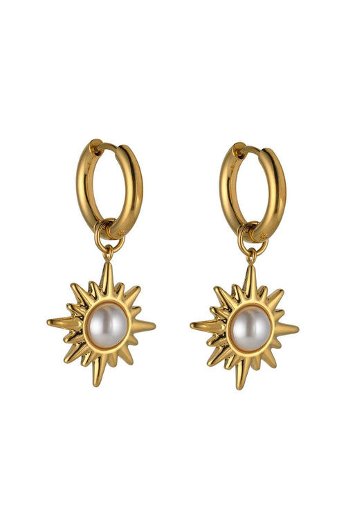 Carraig Donn Sunburst Gold Drop Earrings