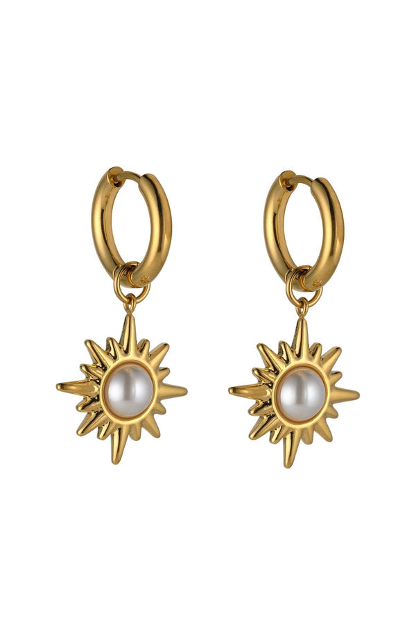 Carraig Donn Sunburst Gold Drop Earrings