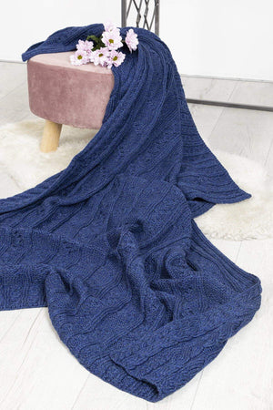 Carraig Donn Super Soft Merino Throw in Blue