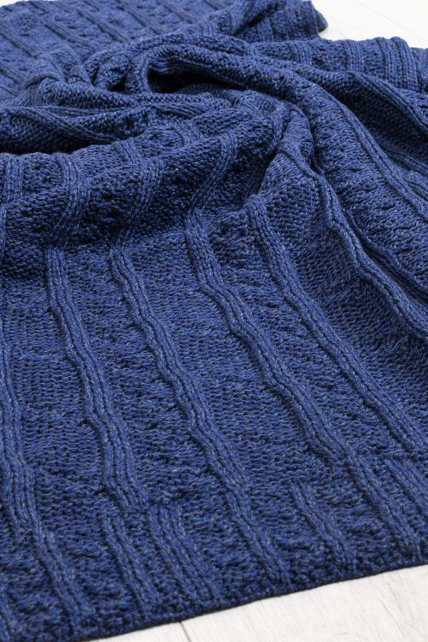 Carraig Donn Super Soft Merino Throw in Blue