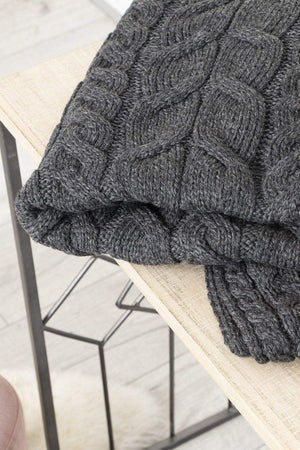 Carraig Donn Super Soft Merino Throw in Charcoal
