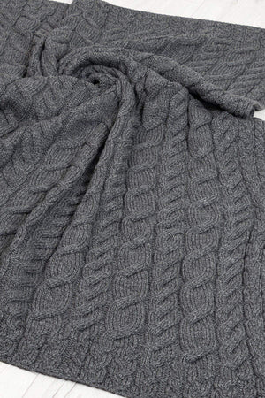 Carraig Donn Super Soft Merino Throw in Charcoal