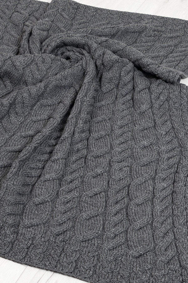 Carraig Donn Super Soft Merino Throw in Charcoal