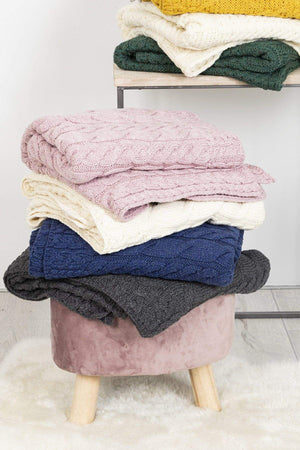 Carraig Donn Super Soft Merino Throw in Charcoal