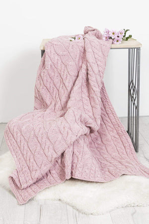 Carraig Donn Super Soft Merino Throw in Pink