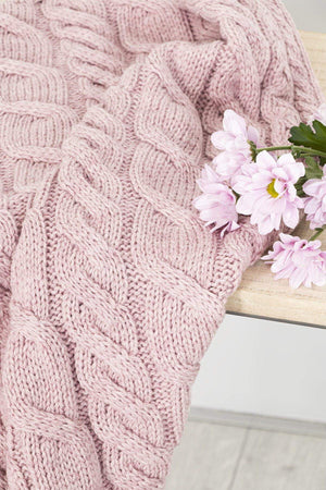 Carraig Donn Super Soft Merino Throw in Pink