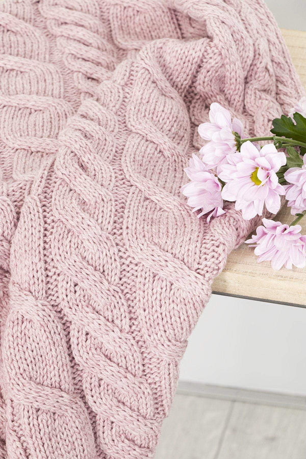 Carraig Donn Super Soft Merino Throw in Pink