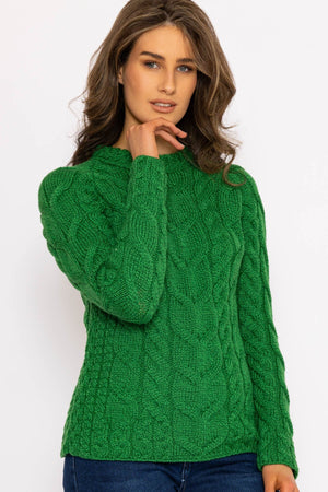 Carraig Donn Super Soft Raglan Crew Sweater in Green