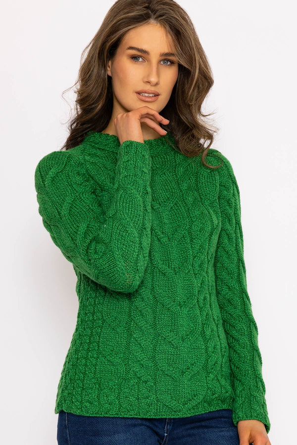 Carraig Donn Super Soft Raglan Crew Sweater in Green