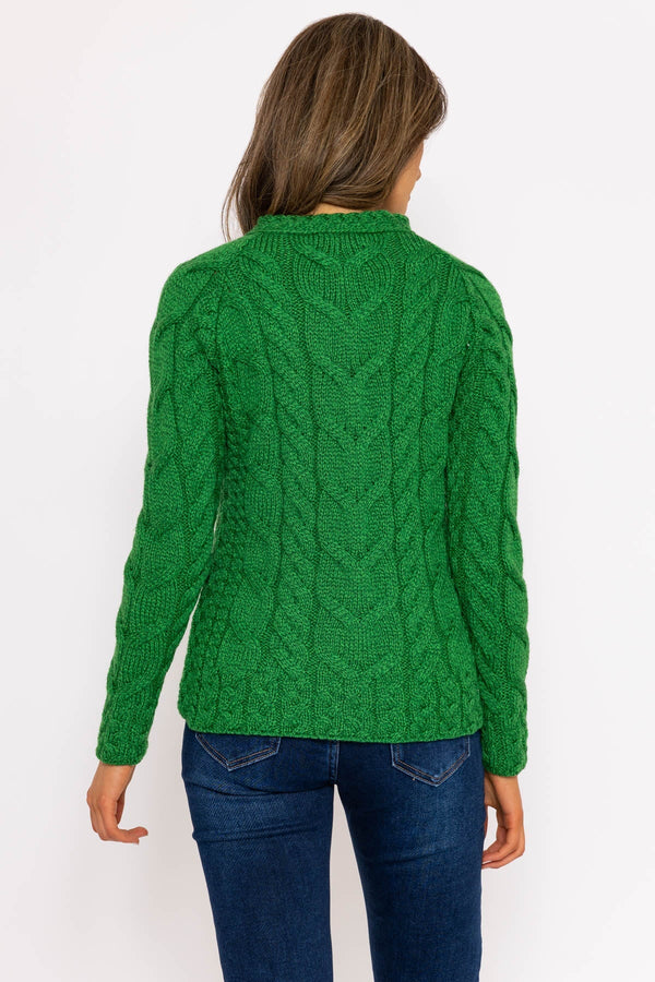 Carraig Donn Super Soft Raglan Crew Sweater in Green