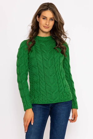 Carraig Donn Super Soft Raglan Crew Sweater in Green