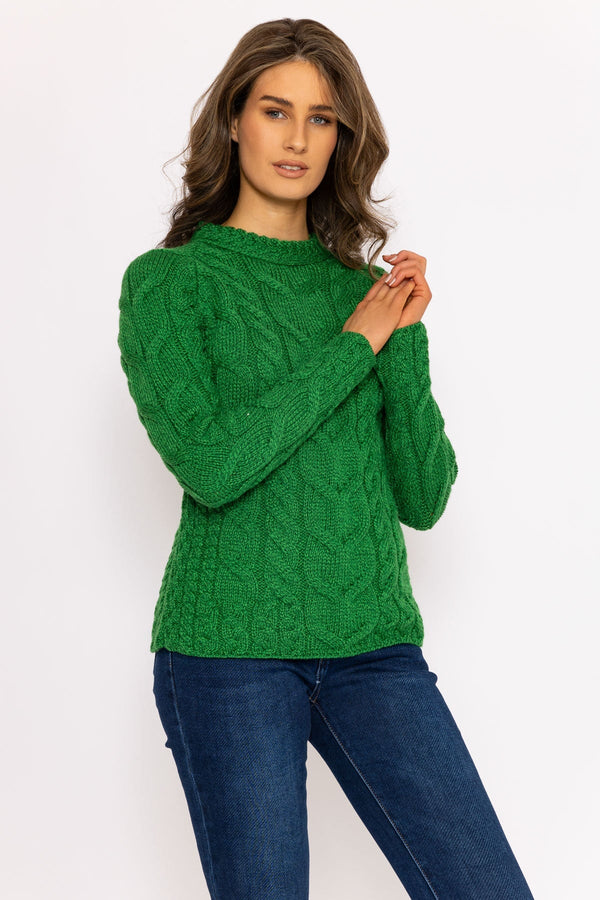 Carraig Donn Super Soft Raglan Crew Sweater in Green