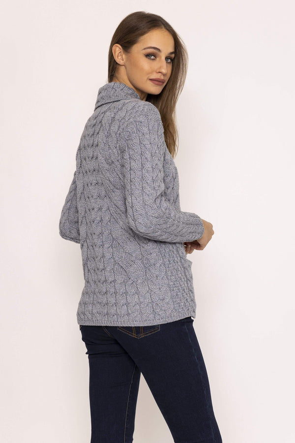 Carraig Donn Supersoft Merino Wool Women's Cardigan in Grey