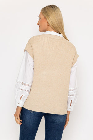 Carraig Donn Sweater Vest in Beige