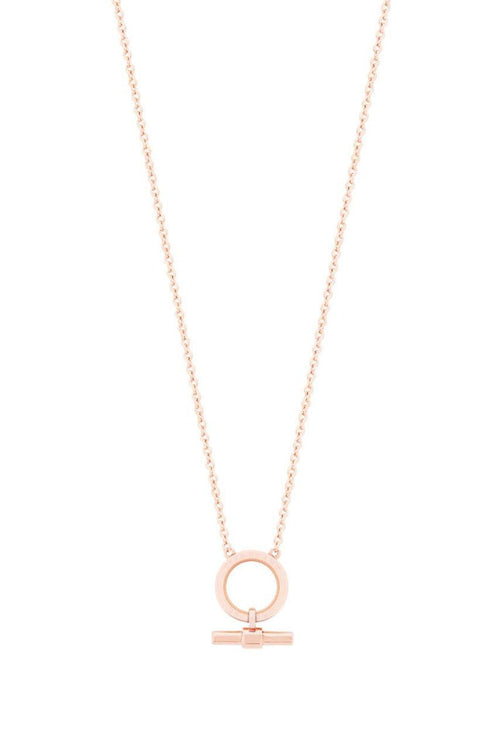 T-Bar Circle-Bar Pendant in Rose Gold