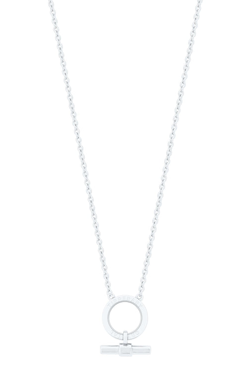 T-Bar Circle Pendant in Silver