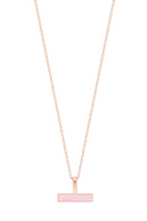 Carraig Donn T-Bar Pink Bar Pendant in Rose Gold