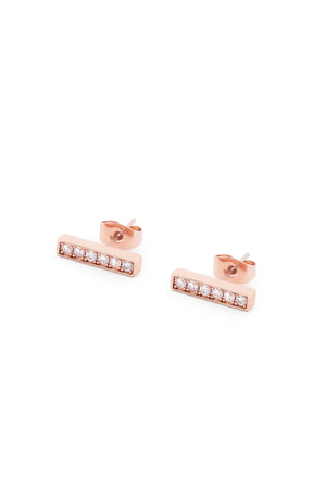 Carraig Donn T-Bar Stud Earrings in Rose Gold