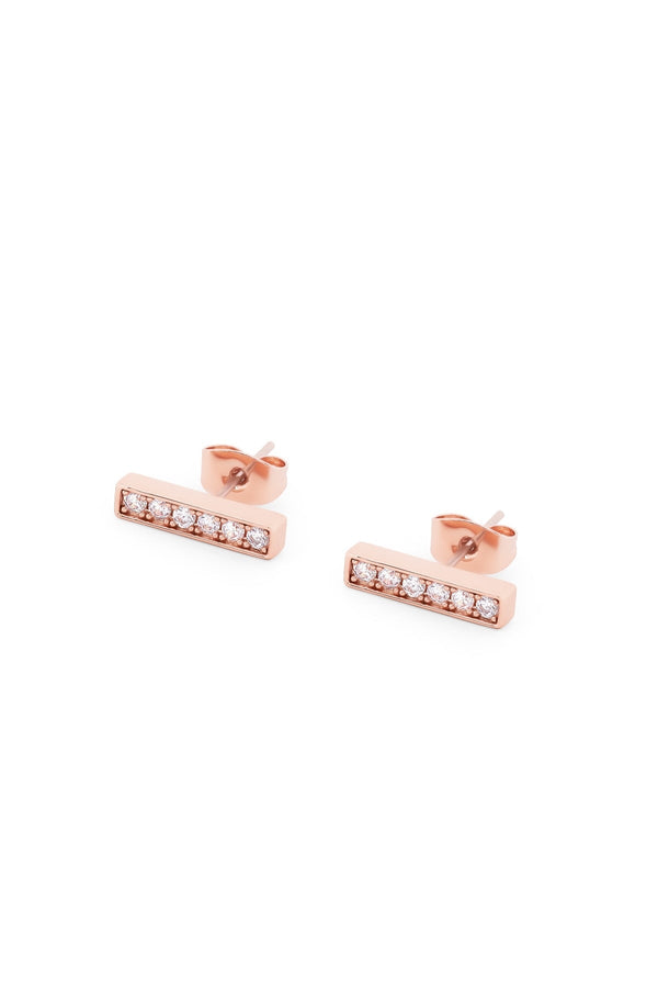 Carraig Donn T-Bar Stud Earrings in Rose Gold