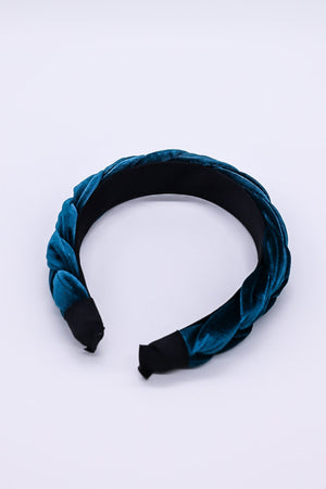 Carraig Donn Teal Velvet Plaited Hairband