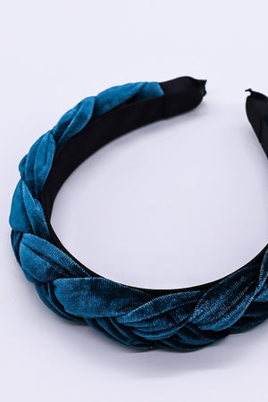 Carraig Donn Teal Velvet Plaited Hairband