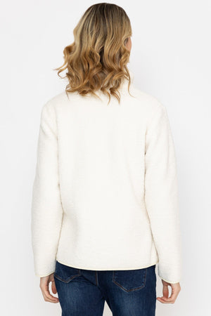 Carraig Donn Teddy Full Zip Jacket in Ecru