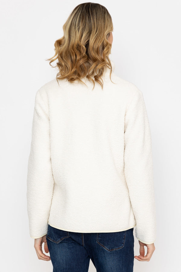 Carraig Donn Teddy Full Zip Jacket in Ecru