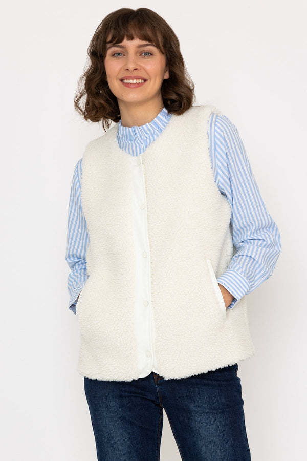 Carraig Donn Teddy Gilet in Ecru