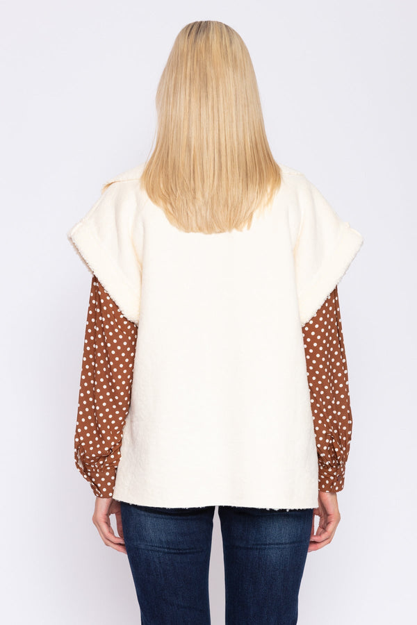 Carraig Donn Teddy Gilet in Ecru
