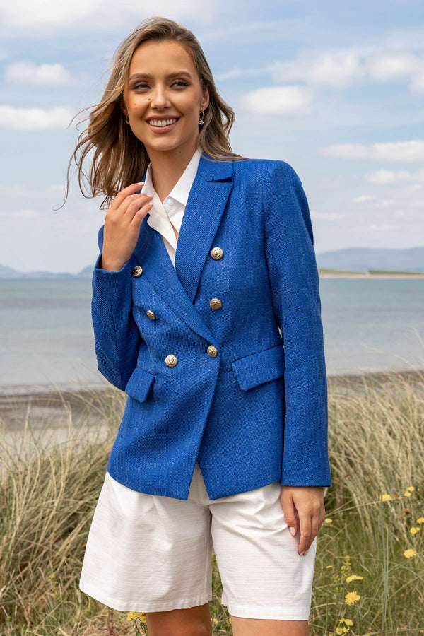 Carraig Donn Textured Blazer in Dark Blue