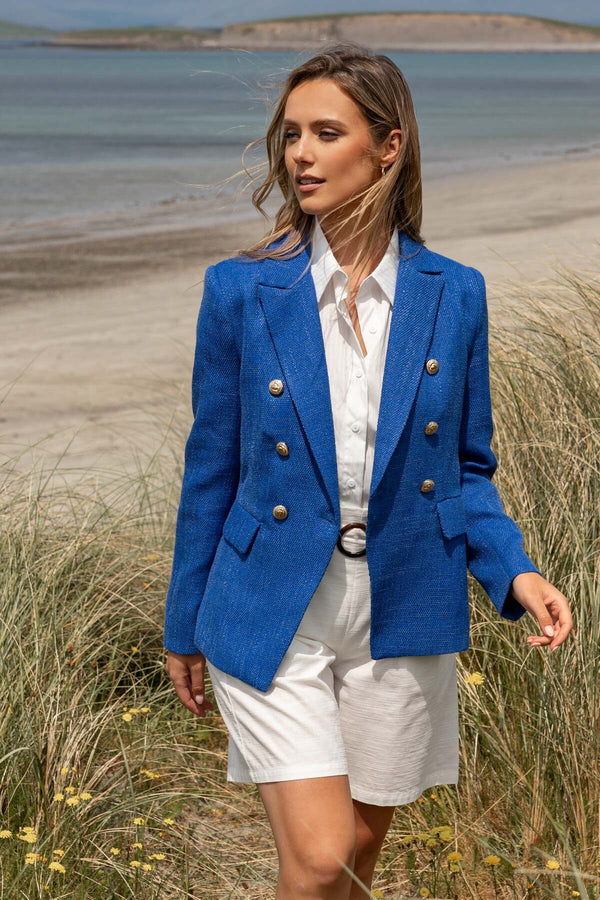 Carraig Donn Textured Blazer in Dark Blue