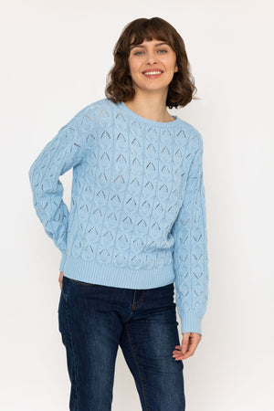 Carraig Donn Textured Crew Neck in Blue
