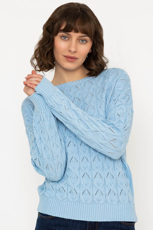 Carraig Donn Textured Crew Neck in Blue