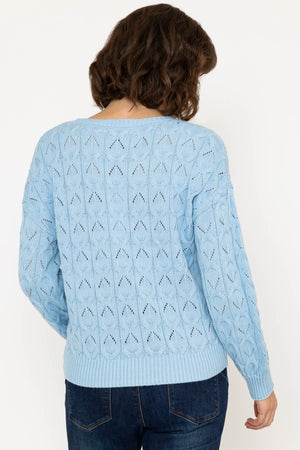 Carraig Donn Textured Crew Neck in Blue