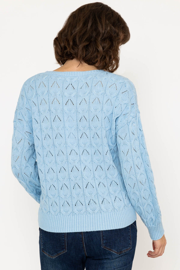 Carraig Donn Textured Crew Neck in Blue