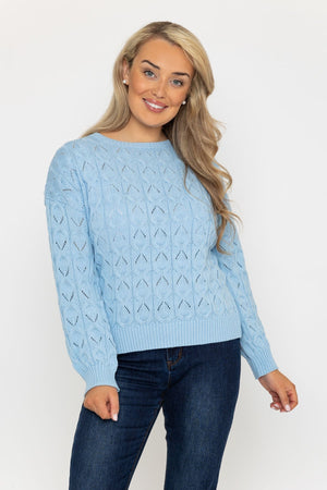 Carraig Donn Textured Crew Neck in Blue