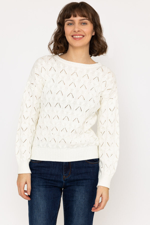 Carraig Donn Textured Crew Neck in Ivory