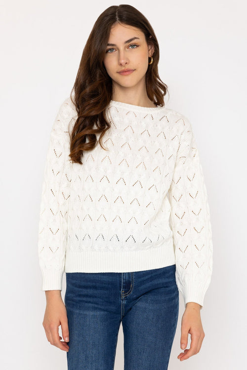 Textured Crew Neck in Ivory