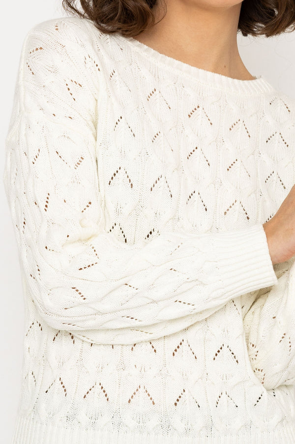 Carraig Donn Textured Crew Neck in Ivory