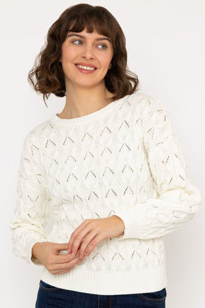 Carraig Donn Textured Crew Neck in Ivory