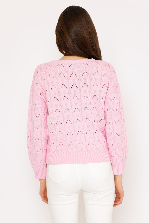 Carraig Donn Textured Crew Neck in Pink