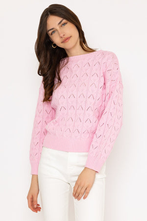 Carraig Donn Textured Crew Neck in Pink