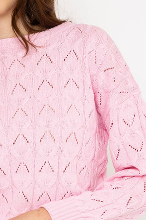 Carraig Donn Textured Crew Neck in Pink