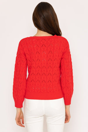 Carraig Donn Textured Crew Neck in Red