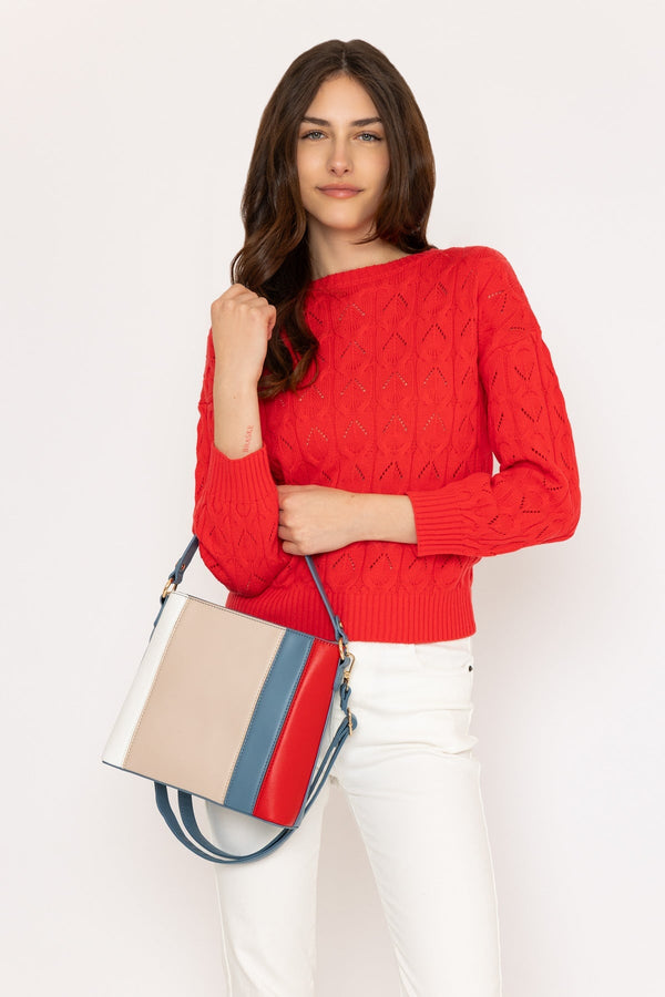 Carraig Donn Textured Crew Neck in Red
