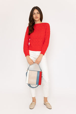 Carraig Donn Textured Crew Neck in Red
