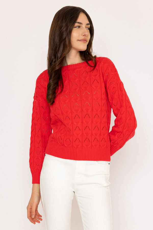 Carraig Donn Textured Crew Neck in Red
