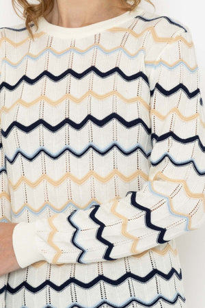 Carraig Donn Textured Crew Neck Knit in Ecru